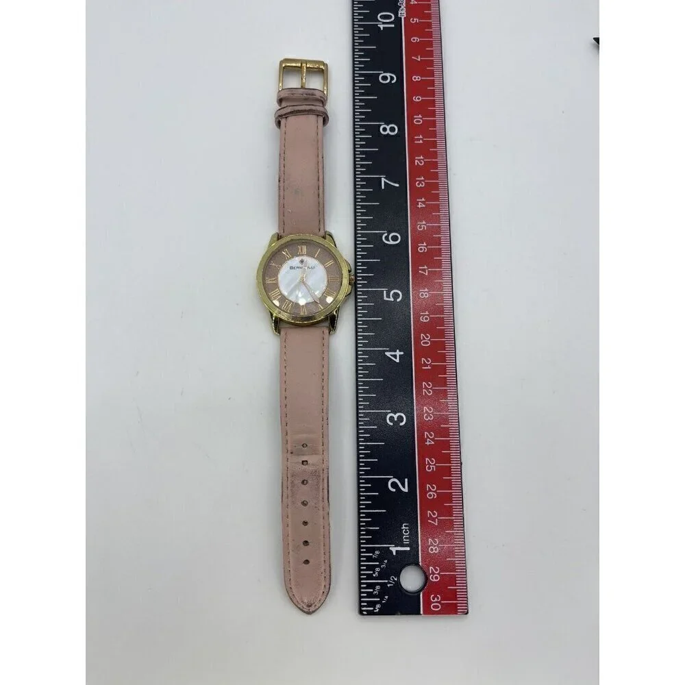 Bernoulli 9843 Faun Women's Fashion Pink Leather Band Gold Tone Watch Japan Movt